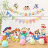 Decoração de primeiro aniversário do Bebê Aoi do Crayon Shin-chan, celebração dos 100 dias, painel de KT, balões, decoração de festa, parede de fundo