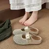 Zapatos de Mujer Talla Grande 35--40 Tejidos Calados Mary Jane Puntera Cerrada Pantuflas Mujer 2026 Sandalias Mula Perezosa de Correa Única
