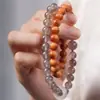 Pulseira de Círculo Duplo de Cipreste Antigo da Falésia Taihang com Cipreste da Falésia de Óleo Vermelho e Pulseira de Círculo Duplo de Anel Branco, Nova Pulseira de Estilo Chinês Nacional