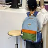 Mochila Infantil Nueva Bloque de Color Bolsa Escolar para Jardín de Infancia Niños y Niñas de Primaria Mochila Ligera Casual de Viaje Moderna