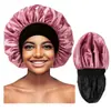 Amazon sombrero redondo de ala ancha de doble capa de color salón de belleza de seda gorro de luna todo partido gorro de ducha gorro de dormir de color