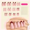 Unhas Vestíveis de Natal Outono e Inverno Borda Francesa Unhas Vestíveis Listrado Vermelho e Branco Pó Glitter Flocos de Neve Unhas Postiças de Alta Qualidade Atacado