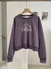 Moletom KEKEZOON com estampa de letras e gola redonda, top casual feminino de corte solto, versátil para o outono, camisa de manga comprida estilo coreano, 9063