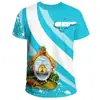 Padrão do Emblema Nacional de Honduras Impressão 3D Transfronteiriça Nova Camiseta Casual Masculina de Manga Curta Venda Direta da Fábrica Fornecimento