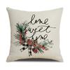 Amazon Transfronterizo Más Vendido Funda de Almohada Navideña Estampado de Dibujos Animados de Papá Noel Lino Alfombrilla de Almohada Decoración Festiva