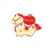 Insignia de Aleación del Año del Caballo, Broche Metálico para Hacerse Rico y Estar Seguro, Pin de Bendición de Año Nuevo, Decoración para Ropa y Bolsos