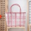Nova Bolsa de Plástico Translúcido Trançada Bolsa de Presente de Mão Bolsa Trançada à Mão Bolsa de Gelatina Bolsa de Cesta de Legumes de Mão