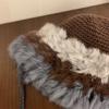 Chapéu de pelúcia de pelo de coelho feminino de inverno com proteção facial pequeno moda versátil chapéu de lã proteção de ouvido quente touca para cabeça grande moda
