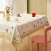 Toalha de Mesa Desenho Animado, Sem Lavagem, Impermeável, À Prova de Óleo, Resistente ao Calor, Estilo Dopamina Creme, Toalha de Mesa Retangular, Protetor de Mesa, Chá