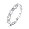Anillo de Plata Esterlina S925 con Diamantes Micro Diamantes Anillo de Dedo Hueco de Panal Pequeño y Fresco Japonés y Coreano para Regalo de Novia