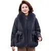 Abrigo de Algodón de Lujo para Mujer con Cuello Grande de Piel, Chaqueta de Algodón Gruesa y Cálida de Otoño-Invierno, Corta, Holgada, Ajustada, para Madres, Suministro al por Mayor
