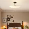Lámpara de Dormitorio Estilo Chino Retro, Lámpara de Techo, Lámpara de Carcasa Color Nogal, Lámpara Redonda Cálida y Romántica para Estudio, Dormitorio Principal y Comedor
