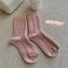 Meias de lã das mulheres outono e inverno meados da panturrilha quente engrossado forro de lã inverno longo roxo pilha cashmere meias femininas