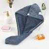 Atacado de fábrica touca europeia de flor seca para cabelo espessa dupla de coral fleece touca seca para cabelo toalha de secar cabelo turbante absorvente
