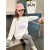 Camiseta de manga larga 100% algodón para niña 2026 nuevo top infantil elegante para niñas, para primavera y otoño, camiseta básica con estampado de dibujos animados