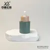 Botella Cilindrica Verde de 30ml Lista para Usar del Fabricante Mismo Líquido Esencia para Salón de Belleza Botella con Gotero Botella de Vidrio de Grado Alimenticio