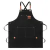 Delantal de lona para comercio exterior transfronterizo, cocina, hogar, delantal impermeable de alto valor, floristería, delantal de trabajo para barista, venta al por mayor