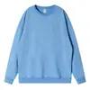 Sudadera de algodón puro con cuello redondo y logo personalizado, top de corte holgado, camiseta cultural para parejas, talla europea, 300 g, talla grande, estilo casual
