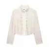 Moda Femenina 2026 Estilo Europeo y Americano Versátil Blazer Corto Cruzado con Decoración en Capas D226446