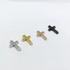 Exquisite moda titânio aço cruz aço inoxidável joias acessórios dupla face fino polimento colar pulseira DIY personalidade acessórios