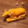 Adorno de Cerámica Tricolor de Vaca Recostada de la Dinastía Tang, Artesanías, Decoración de Vaca, Regalo, Adorno de Vaca Feng Shui, Vaca Recostada para Baño Cocina