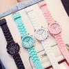 Reloj de jalea de silicona deportivo de moda estilo coreano, lindo corazón de niña, estudiante, fresco, estilo universitario Harajuku, reloj de manecillas