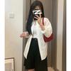 Camisa Versátil de Algodón Puro, Ropa Exterior Casual Estilo Coreano, Camisa de Manga Larga para Mujer de Primavera y Otoño, Camisa Reductora de Edad para Mujer, Corte Holgado A3535