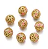 Cuentas de Gota de Aceite de Cobre, Cuentas de Hoja de Gota de Aceite de Oro Antiguo, Cuentas Huecas con Patrón de Nube, Cuentas para Bordar, Cuentas Sueltas para Pulsera y Collar Hechos a Mano para DIY