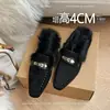 Pantuflas cálidas y acogedoras para mujer, estilo retro, forradas de felpa, con auténtico pelo de conejo, nueva colección otoño/invierno, zapatos slip-on de moda, zapatos de algodón