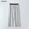 Calça Esportiva Casual Cruzada Apo para Homens, Temporada de Primavera, Corte Reto Solto, Resistente a Amassados, Color Blocking, Calça de Moletom Longa.