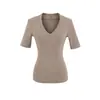 Top Sexy de Chica Caliente con Espalda Descubierta, Manga Tres Cuartos, Verano, Cuello en V Profundo, Cintura Entallada, Look Adelgazante, Camiseta Corta para Parte Inferior