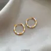 Pendientes Maillard Retro Ámbar Dorado 2025 Nuevo Estilo Popular Lujo Accesible Pendientes Elegantes de Gama Alta para Mujer