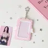 Chica Dulce 3 pulgadas Alas de Ángel Soporte para Tarjetas con Colgante Estudiante Hueco Visible Soporte para Exhibición de Tarjetas Pequeñas Colgante de Abanico
