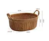 Cesta de frutas, cesta de armazenamento trançada de rattan vietnamita, bandeja de doces, prato de frutas redondo para a sala de estar, fruteira grande para uso doméstico, cesta para pães cozidos no vapor, prato de frutas secas