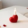 Dia dos Namorados Vela Vermelha Amor Cerâmica Artesanato Enfeites Casamento Feriado Pedestal de Vela Decorações de Mesa