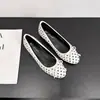 Sapatos Rasos com Laço e Bolinhas para Aumentar a Altura 5cm para Mulheres 2026 Novo Estilo Sapatos Mary Jane de Camurça Slip-On Inspirados na Chanel