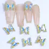 Arte de Uñas Cristal Mariposa Diamante Joyería Super Brillante Hielo Transparente Color Aurora Popular en Internet Venta Caliente Decoración de Uñas Metálica Tridimensional