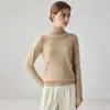 Novo suéter de cashmere de gola alta para mulheres, suéter base de malha de cashmere de manga comprida, top casual simples de cor sólida para o dia a dia