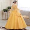 Aliexpress Nuevo Vestido de Noche de Hilo Colorido Vestido de Princesa para Fiesta de Banquete Reunión Anual Anfitrión Vestido de Noche Vestido Largo Estilo Tirantes