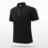 Camisa Polo con un Toque de Lujo, Camiseta de Hielo sin Costuras para Negocios para Hombre con Cuello Campana, Corte Holgado, Top Estampado de Manga Corta para Fitness