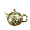 Bule Paisagem de Dragão e Fênix de Latão, Conjunto para Mesa de Chá Doméstica, Ornamento de Cobre Puro, Pequeno Bule Auspicioso de Dragão e Fênix, Brinde Promocional