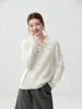 Camisa de punto de cachemira para mujer, con cuello de solapa, tejido de tres capas engrosado, suave y cómoda, perfecta para usar en capas en otoño e invierno, y se puede usar como un suéter de cuello polo.