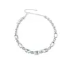 Colar Corrente de Personalidade Simples Cravejado com Diamantes Europeu e Americano Moda Corrente de Clavícula de Alta Qualidade Design de Nicho Estilo Frio Ins Colar
