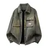 Outono e Inverno Novo Estilo Jaqueta de Veludo Plus Veludo Sarjado com Lapela Moda Masculina Versátil Tendência Estilosa Roupa de Fora Quente Top