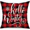 Juego de Fundas de Almohada Transfronterizas para Navidad Europea y Americana, Funda para Cojín de Sofá de Sala de Estar, Funda para Almohada de Cintura con Reno Papá Noel Árbol, Suministro de Fábrica