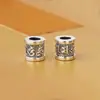 Seiko Mantra de Seis Caracteres Separado Cuentas Plata de Ley S925 Lema de Seis Caracteres Cuentas de Plata Cuentas de Transferencia Pulsera Collar para Hombre DIY