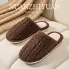 Chinelos de Algodão Pelúcia Hamuding Femininos de Inverno Espessados de Lã de Cordeiro Chinelos Domésticos Solado Macio Silenciosos para Quarto Chinelos de Algodão Quentes