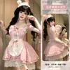 Floral Mar Sexy Lingerie Doce e Fofo Rosa Chef Babado Role-Playing Fantasia de Empregada A1227