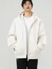 Sudadera con capucha y cremallera para hombre, estilo primavera y otoño, chaqueta casual holgada, top deportivo de color liso, chaqueta de marca de moda para hombre