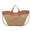Bolso tote tejido de gran capacidad transfronterizo para mujer, nuevo y moderno para la primavera de 2026, bolso de hombro de lujo ligero con bloques de color